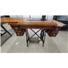 Image 5 : Antique Raymond Treadle Sewing Machine in Ornate Wooden Cabinet With Four Drawers