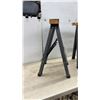Image 3 : Pair of Iron Horse Work Systems Foldable Sawhorses with Wooden Tops