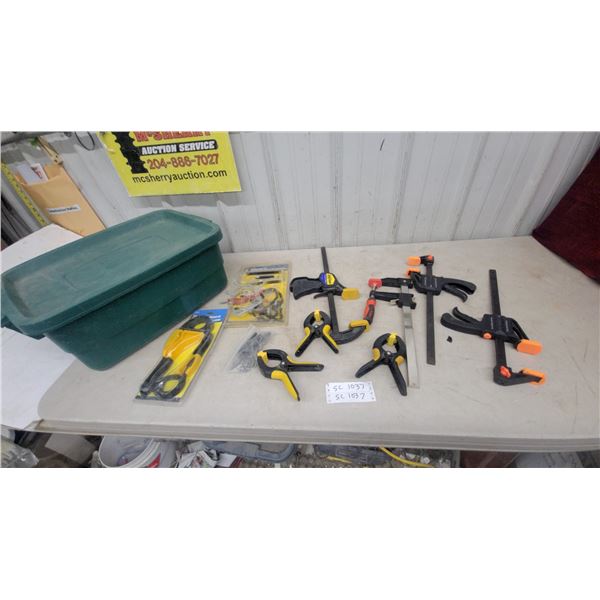 Bessey Bar Clamp, Ratcheting Bar Clamps, Spring Clamps, Strap Wrench Set and Storage Hook Set