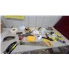 Image 1 : Canadiana Handsaw with Wooden Handle, Drywall Tools, Grout Float, Sponges, Tape