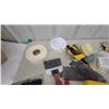 Image 3 : Canadiana Handsaw with Wooden Handle, Drywall Tools, Grout Float, Sponges, Tape