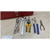 Image 8 : Metal Toolbox With TIPCO 11-Piece SAE Wrench Set, Socket Set, Pliers, Files