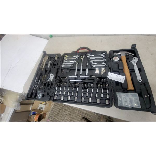 Jobmate Multi-Purpose Tool Set with Sockets, Wrenches, Hammer, Tape Measure