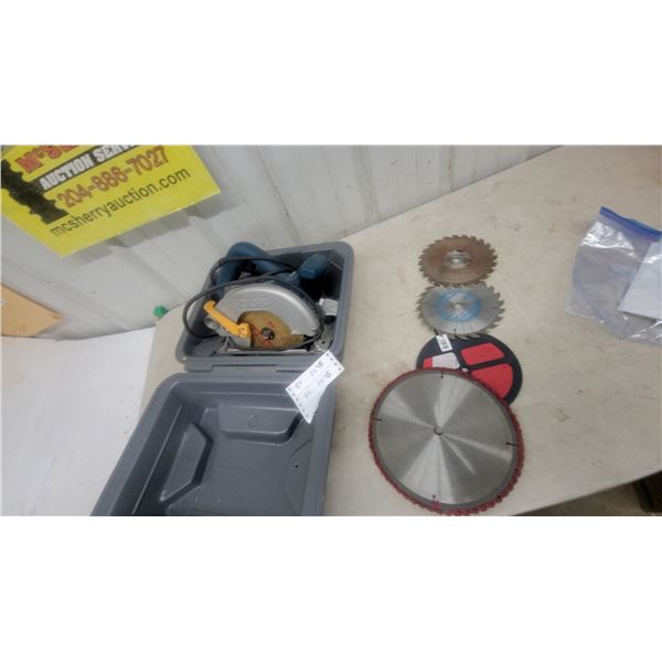 Ryobi 13 Amp 7 1/4” Circular Saw in Case with Assorted Saw Blades