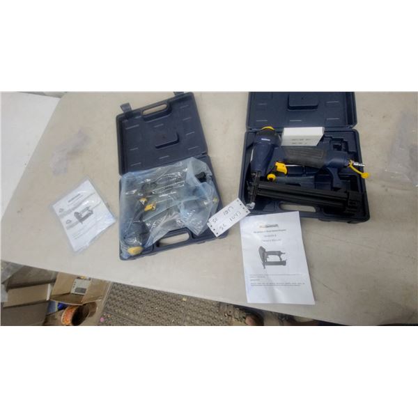 2 Mastercraft 58-8429-8 Air-Powered Brad Nailer/Staplers with Case