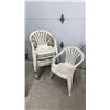 Image 1 : Stack of (7) White Plastic Patio Chairs
