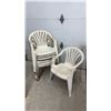 Image 2 : Stack of (7) White Plastic Patio Chairs