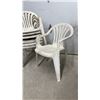 Image 3 : Stack of (7) White Plastic Patio Chairs
