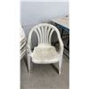 Image 4 : Stack of (7) White Plastic Patio Chairs
