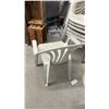 Image 5 : Stack of (7) White Plastic Patio Chairs