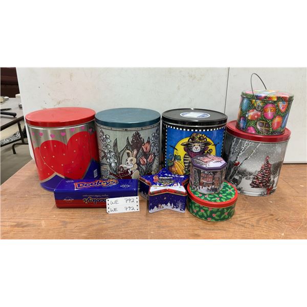 Assorted Decorative Tins: Dooley's, Walker's Shortbread Stars