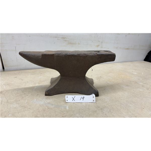 Antique Anvil, Cast Iron, 19” Long, with Pritchel Hole and Hardy Hole
