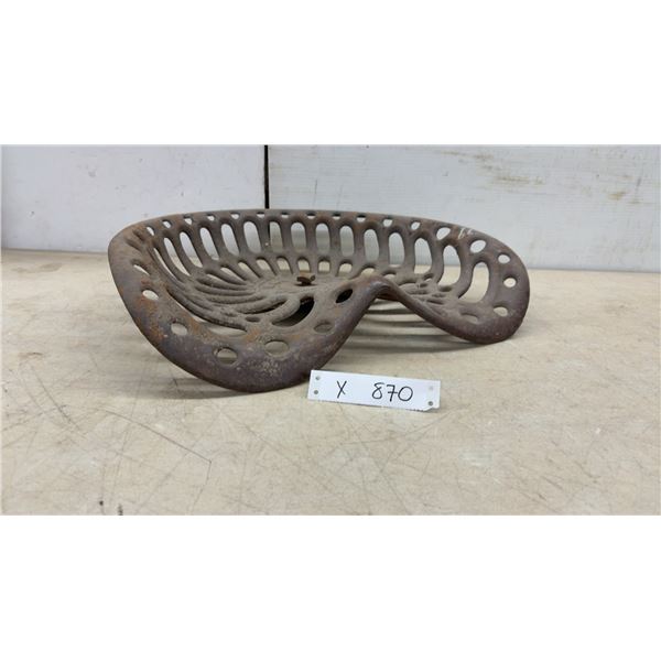McCormick Deering Cast Iron Tractor Seat