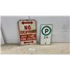 Image 1 : Two Metal Road Signs: No Stopping Any Time Fire Route and 2 Hour Parking