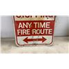 Image 7 : Two Metal Road Signs: No Stopping Any Time Fire Route and 2 Hour Parking