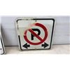 Image 3 : 2 Vintage Metal Signs: No Parking and No Stopping, 12 × 12”