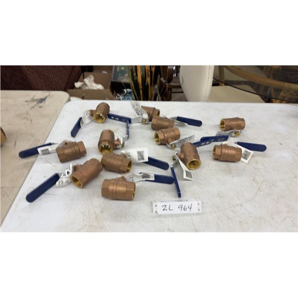 New 12 Boshart Industries 1” Brass Full Port Ball Valves