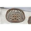 Image 4 : Antique Cast Iron Tractor Implement Seats, Set of Three
