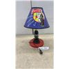Image 1 : Coca-Cola Novelty Table Lamp with Contour Bottle Base and Blue Logo Shade, 16” high