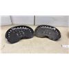 Image 2 : Vintage Perforated Steel Pan Tractor Implement Seats, Set of 3