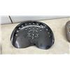Image 5 : Vintage Perforated Steel Pan Tractor Implement Seats, Set of 3