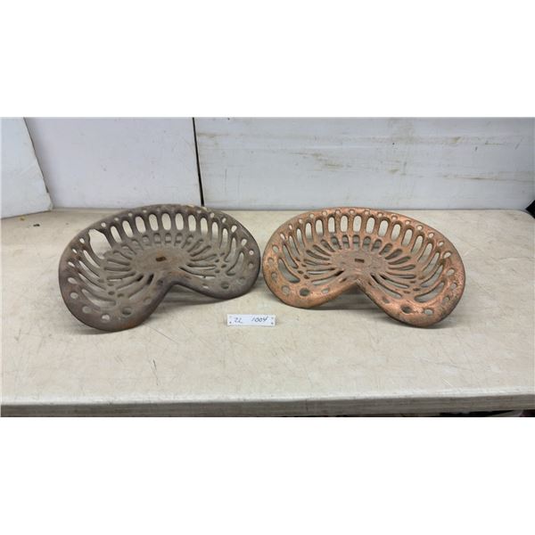 Pair of Vintage Massey-Harris Toronto Cast Iron Tractor Seats