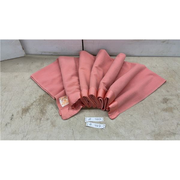 Hudson's Bay Company Pure Merino Wool Pink Blanket with Satin Binding, Made in England
