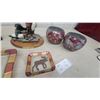Image 7 : Ducks Unlimited Carved Wood Dog, Mosaic Bowls and Glass Trays
