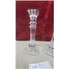 Image 2 : Pair of Waterford Crystal Candlesticks with Square Faceted Base and Fluted Stem