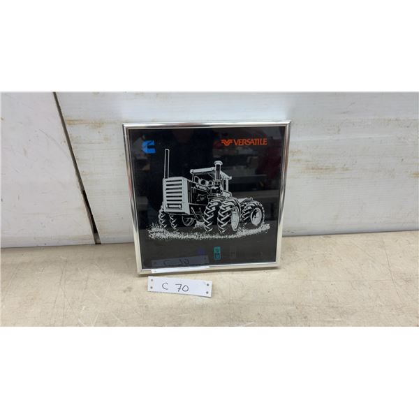 Versatile Articulated 4WD Tractor Framed Liquid Crystal Thermometer With Cummins Logo, 10 × 10”