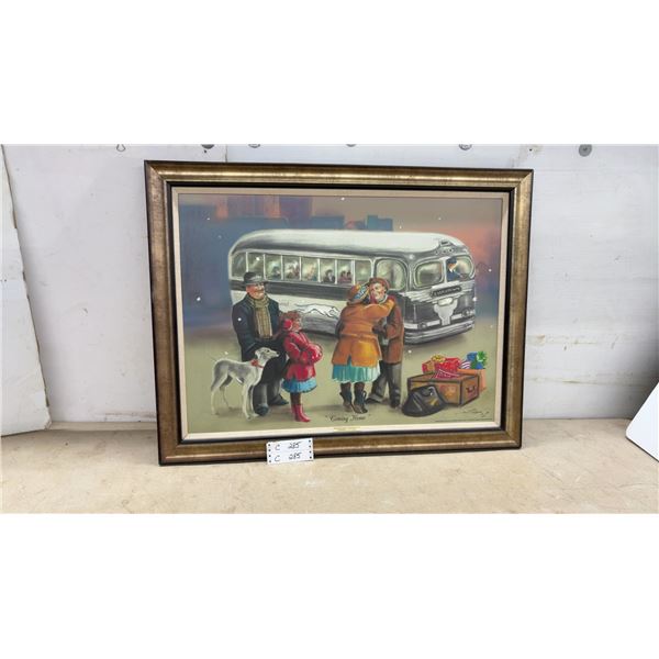 "Coming Home" Framed Limited Edition Print 42/250 by Lorie Miller Hansen 2003, Greyhound Canada
