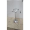 Image 1 : MCM Ornate Silver-Toned Metal Pedestal Serving Stand with Fluted Column and Rope-Design Base
