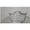 Image 3 : MCM Ornate Silver-Toned Metal Pedestal Serving Stand with Fluted Column and Rope-Design Base