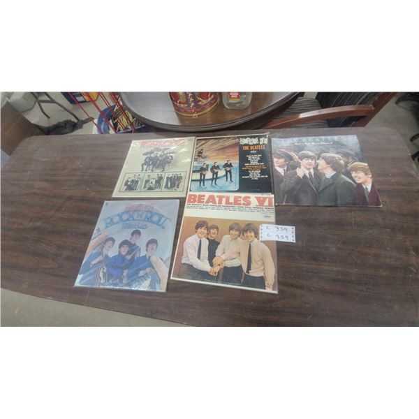 Lot of 5 Beatles Vinyl LPs Including Rock 'n' Roll Music, Beatles '65, Beatles VI