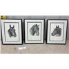 Image 1 : Set of 3 Framed Kentucky Derby Winner Sketches, 12.5”×15.5”