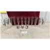 Image 1 : Vintage Stemmed Glasses Set Featuring 1905 Buick Model G, Tall Ships and Carriage Shot Glasses