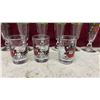 Image 2 : Vintage Stemmed Glasses Set Featuring 1905 Buick Model G, Tall Ships and Carriage Shot Glasses