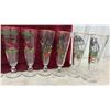 Image 5 : Vintage Stemmed Glasses Set Featuring 1905 Buick Model G, Tall Ships and Carriage Shot Glasses