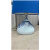 Image 2 : Blue and White Hand-Painted Ceramic Table Lamp, Vase, and Candlestick Holder