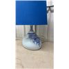 Image 3 : Blue and White Hand-Painted Ceramic Table Lamp, Vase, and Candlestick Holder
