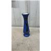 Image 8 : Blue and White Hand-Painted Ceramic Table Lamp, Vase, and Candlestick Holder