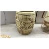 Image 4 : Vintage 1950s-60s Ceramic Western-Themed Barrel Beverage Dispenser With Lid and Spigot, Chip
