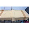 Image 2 : Vintage Cream Wool-Blend Blanket with Brown Stripes