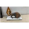 Image 3 : Northwest Coast Copper Relief Art, Bronze Bison, CPRS 1970 Award, Lion Figurine