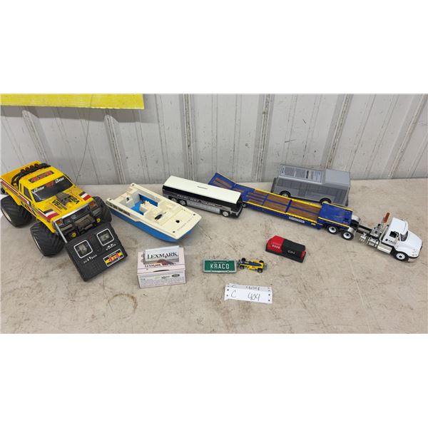 Hot Wheels Car, Remote Control Race Car, License Plate Accessory, United Rentals Semi Truck and