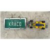 Image 2 : Hot Wheels Car, Remote Control Race Car, License Plate Accessory, United Rentals Semi Truck and