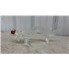 Image 2 : Glass Dragon Figurine With Red Orb and Dragon Sculpture on Wooden Base