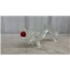 Image 3 : Glass Dragon Figurine With Red Orb and Dragon Sculpture on Wooden Base