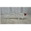 Image 4 : Glass Dragon Figurine With Red Orb and Dragon Sculpture on Wooden Base