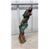 Image 5 : Glass Dragon Figurine With Red Orb and Dragon Sculpture on Wooden Base